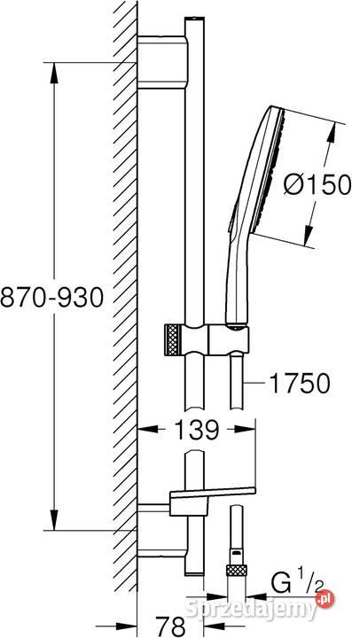 Zestaw prysznicowy natynkowy Grohe Rainshower Dom i Ogród Rzeszów
