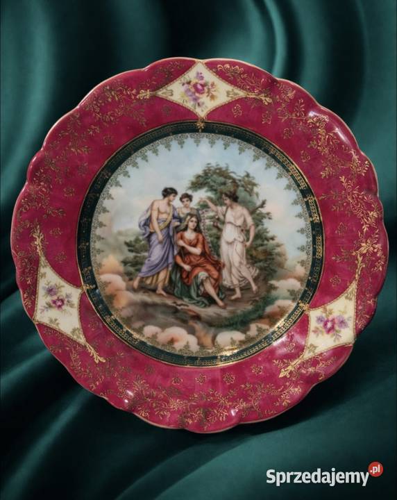 Antyczna patera ze scenką mitologiczną sygn Pabianice