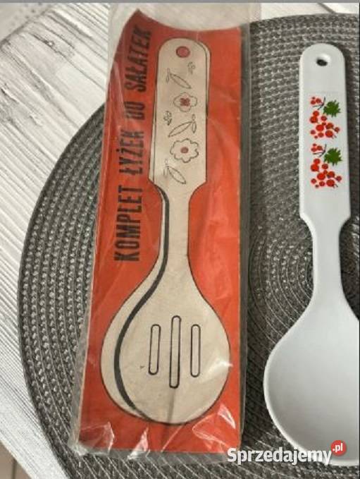 PRL nowy komplet łyżki do sałatek vintage Bielsko-Biała