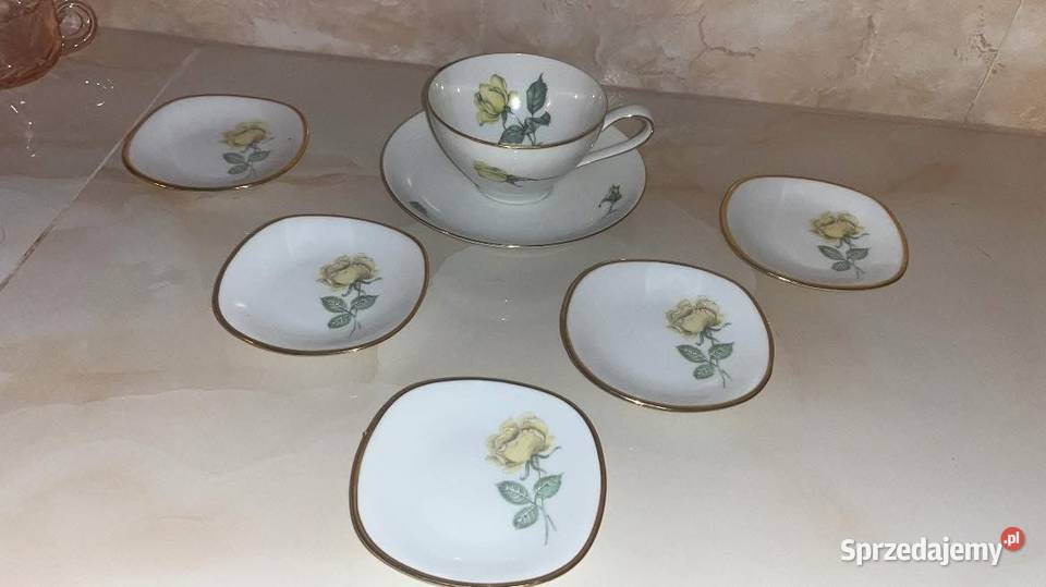 Konfiturówki 5 sztuk z żółtą różą Syg Gdańsk