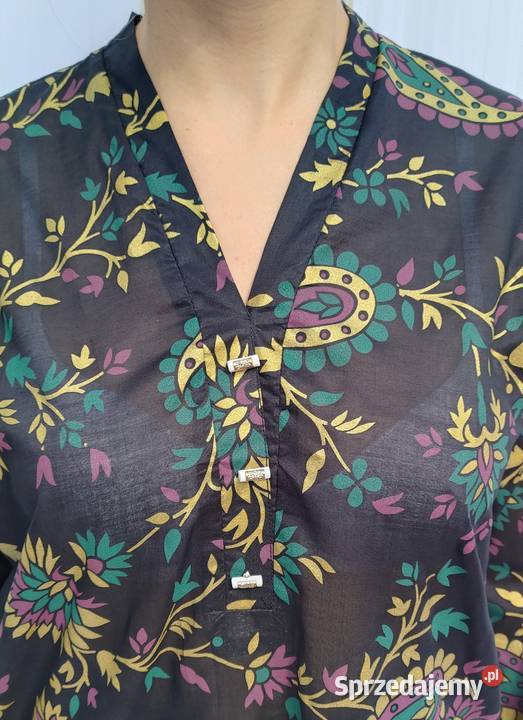 Długa tunika czarna kolorowa S 36 bawełna Szczecin