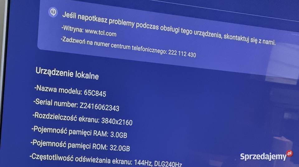 Telewizor TCL 65C845 miniled