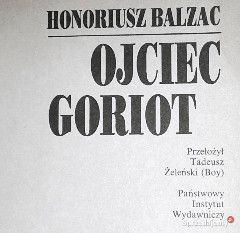 Ojciec Goriot Honoriusz Balzac