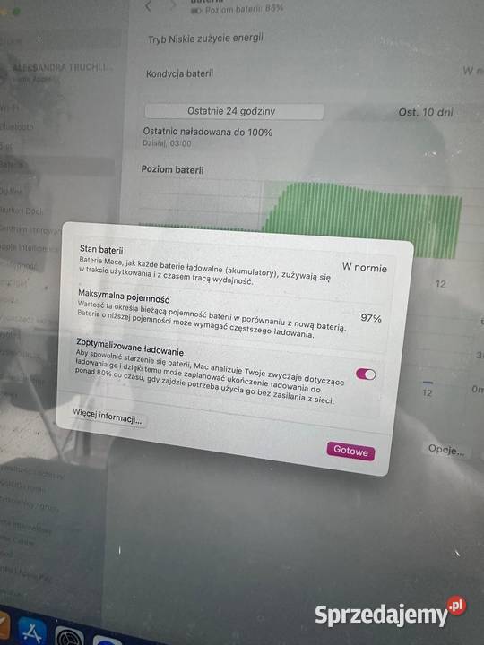 MacBook Air 15 M2 16GB256GB Space Gray bateria 16GB Apple