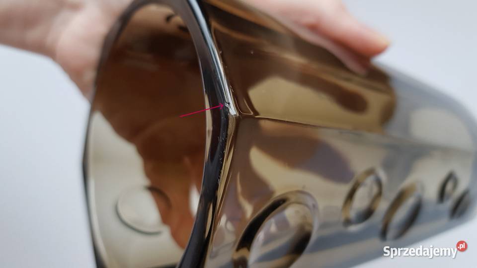 Wazon Woda Sodowa Ząbkowice kolorowe szkło PRL Dąbrowa Górnicza