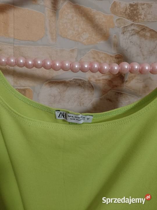 42XL ZARA Neonowa ołówkowa dzianinowa sukienka Kraków