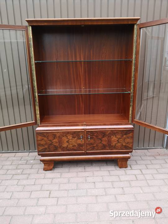 Witryna Biblioteka ARTDECO Orzech Zgrabna Stara wielkopolskie Swarzędz