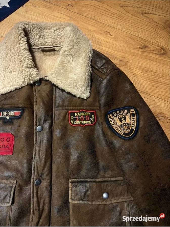 Kurtka Skóra Naturalna USA Top Gun A2 Shearling śląskie Poraj sprzedam