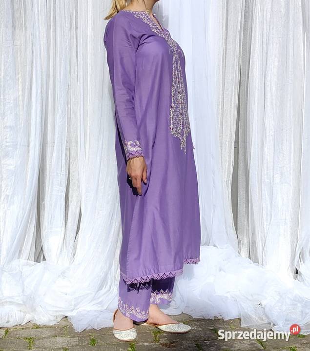 Fioletowy komplet orientalny S 36 tunika spodnie fioletowy zachodniopomorskie Szczecin