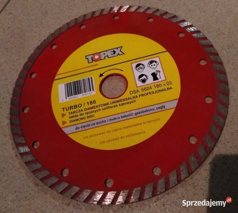 Tarcza diamentowa TOPEX Turbo 180 mm nowa