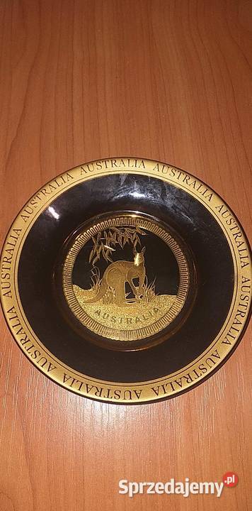 Talerzyk inkrustowany 24k złotem Australia Kraków