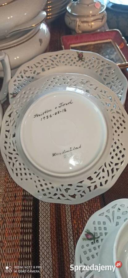 Talerzyk ażur ręcznie zdobiony Biały Gdańsk sprzedam