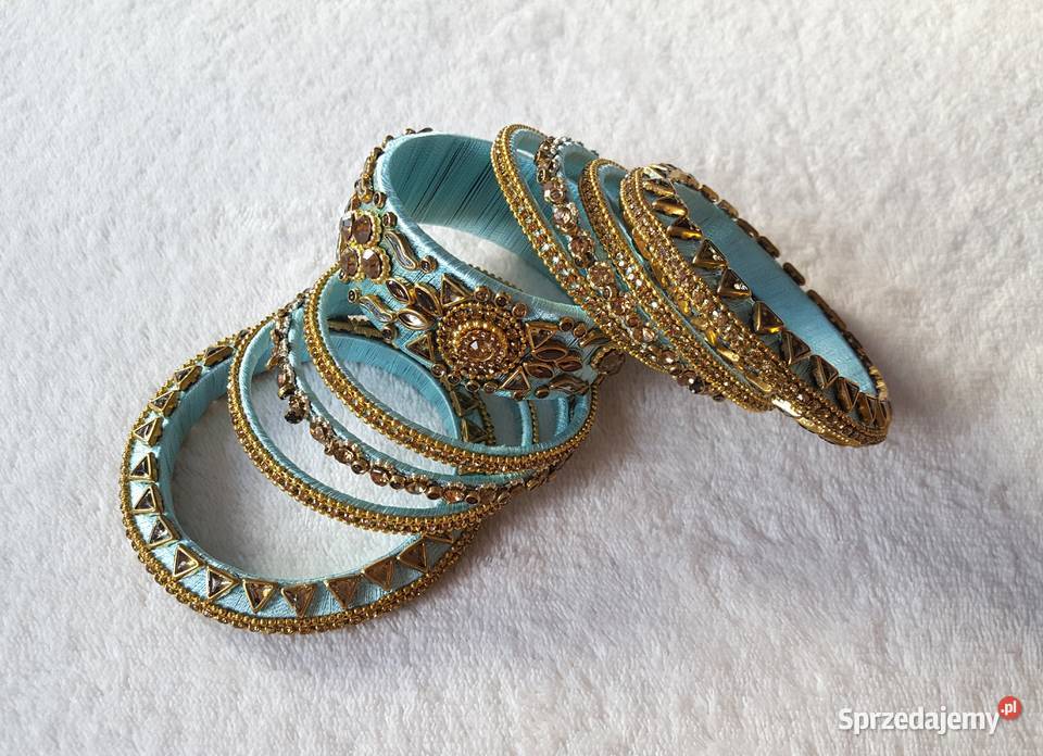 Indyjskie orientalne bransoletki bangle turkus Szczecin