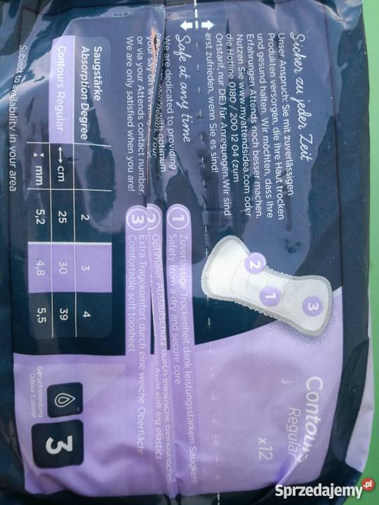 DUŻE podpaski starszych osób