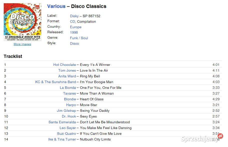 Various Disco Classics CD z 1998 roku Biłgoraj