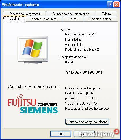 Laptop fujitsu siemens Braki