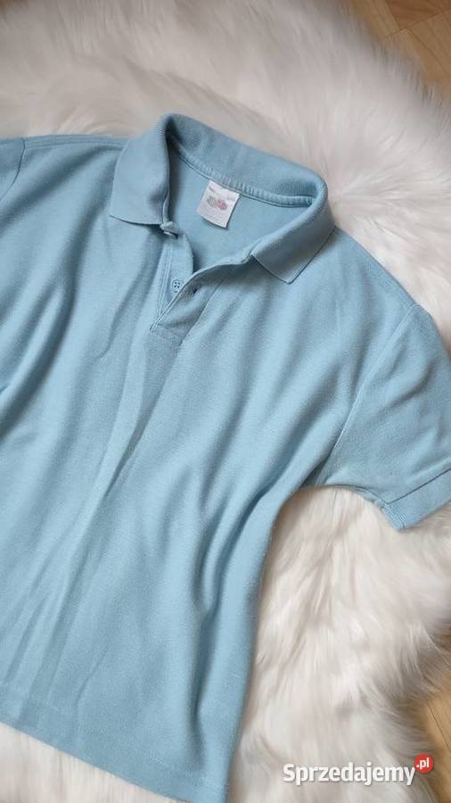 Błękitna koszulka polo SM Fruit of the Loom