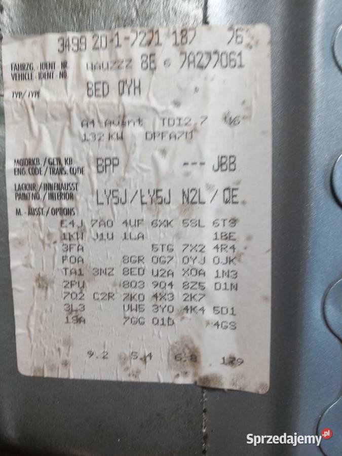 Silnik audi a4 a6 27tdi 180 Silniki kompletne Biała Podlaska