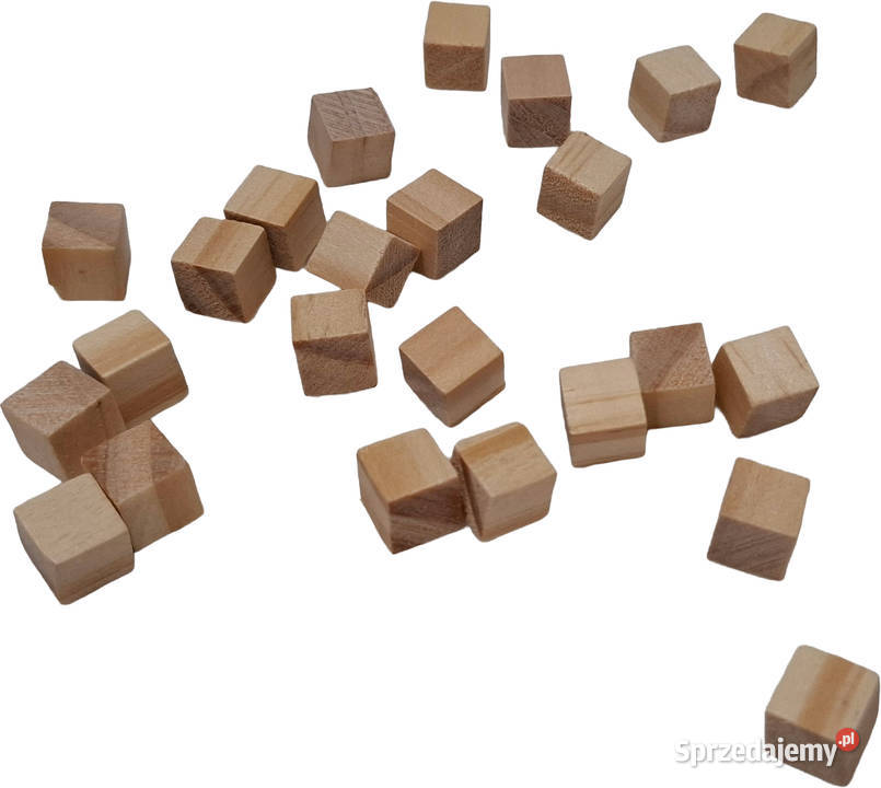 Kostka drewniana sześcian 10x10x10mm kostki 24 Czeladź
