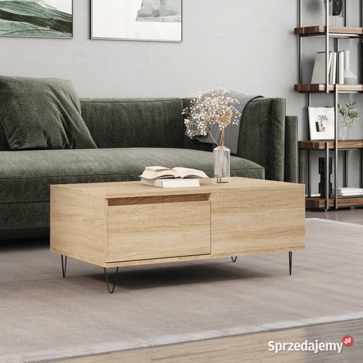 Stolik kawowy dąb sonoma 90x50x365 materiał Warszawa