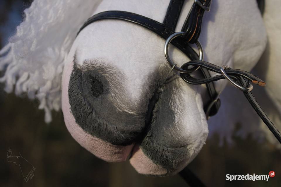 Hobby horse siwy biały konik na patyku zabawka Lublin