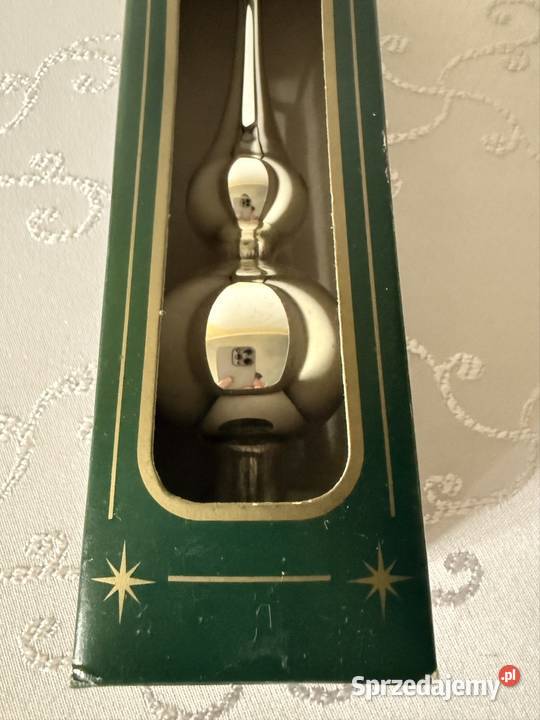 Szpic Czubek Choinkowy Srebrny Szkło Dmuchane Czerwionka-Leszczyny