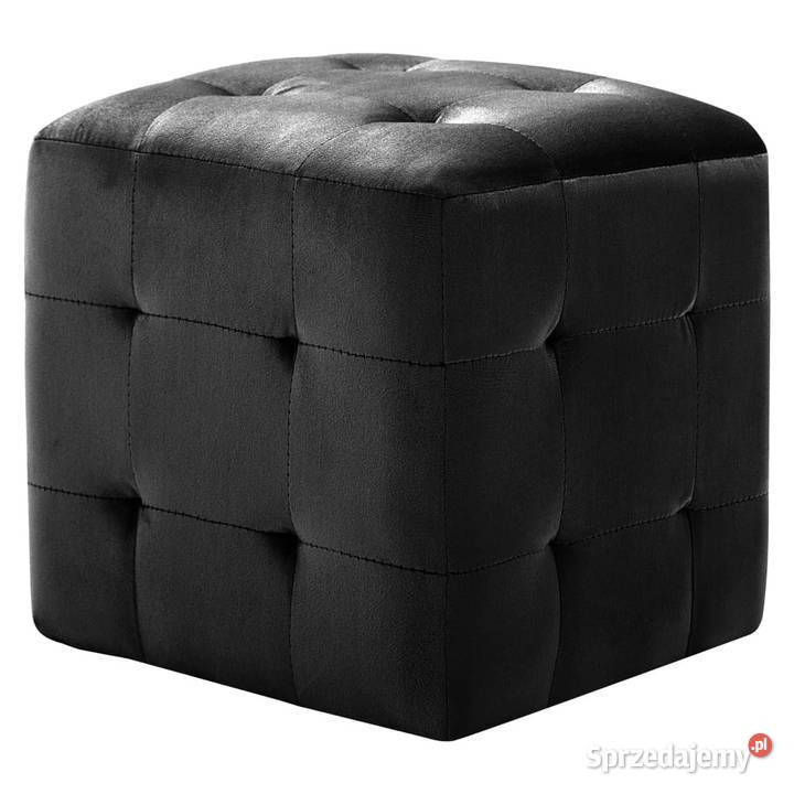 Pufy 2 czarne 30 x 30 x 30 aksamit WM278386 mazowieckie Warszawa