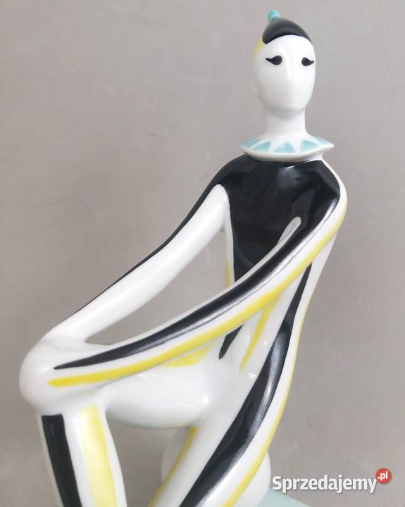 Arlekin Klaun na piłce Art Deco Zsolnay Trk Jnos Bronisze