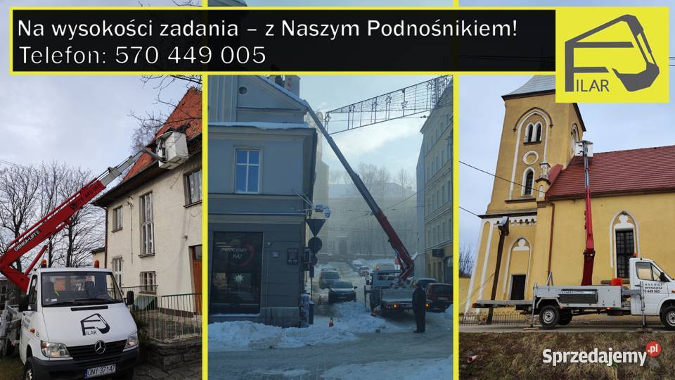 Wynajem podnośnika koszowego 21 m PHU FILAR Paczków