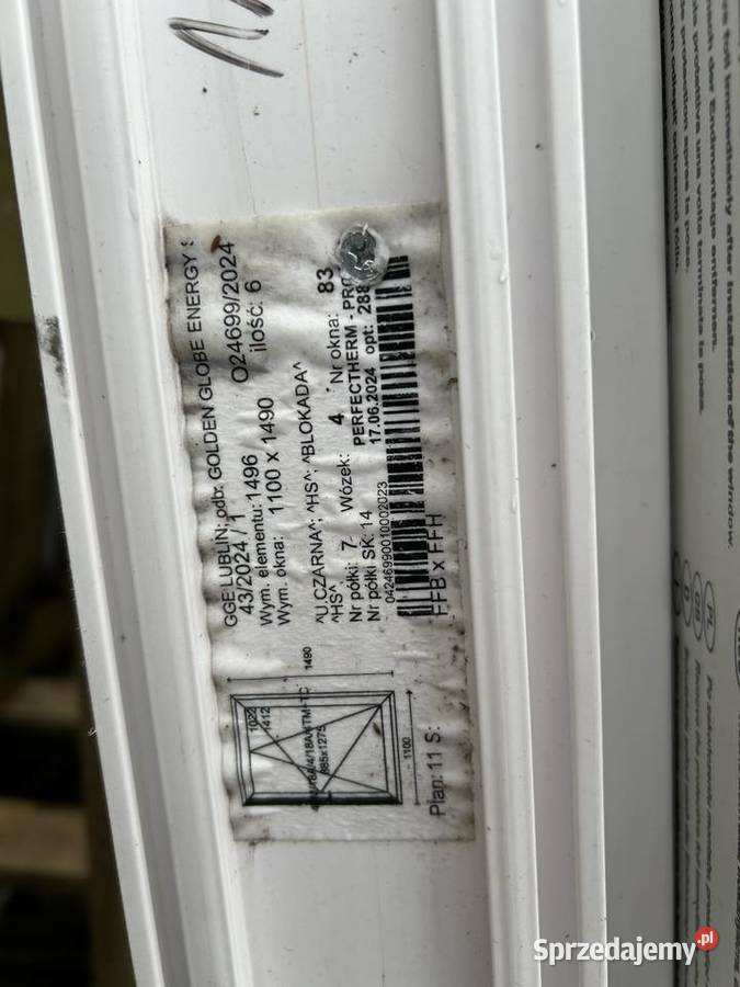 OKNO PVC PERFECTHERM PROSTE PRU 1100 x 1490 4 Lublin