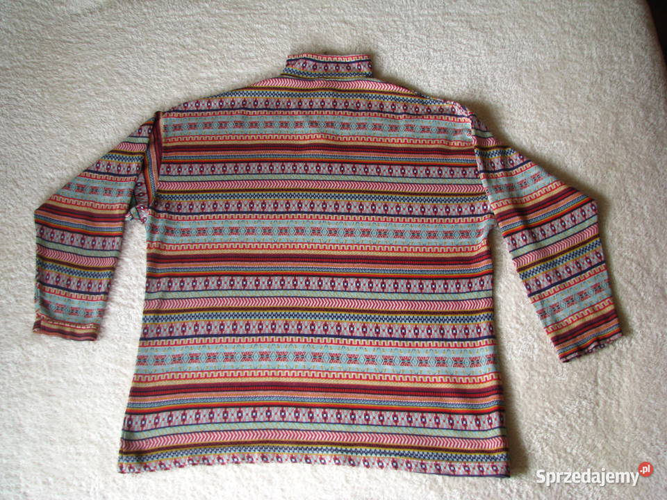 Bluza golf rozpinany pod szyją z geometrycznymi Brzegi