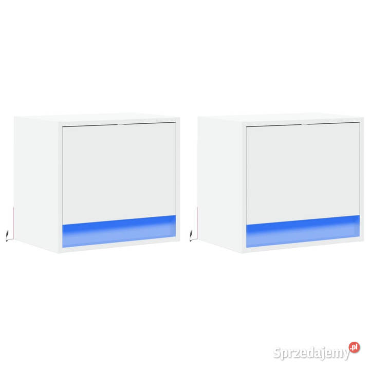 Wiszące szafki nocne z LED 2 białe WM852076 Warszawa sprzedam