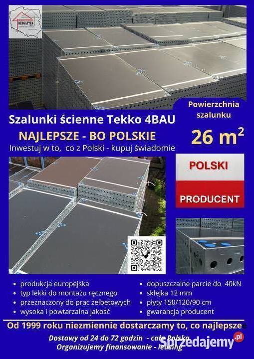 Szalunki ścienne Tekko lekkie tanie 26m2 Pozostałe Medyka
