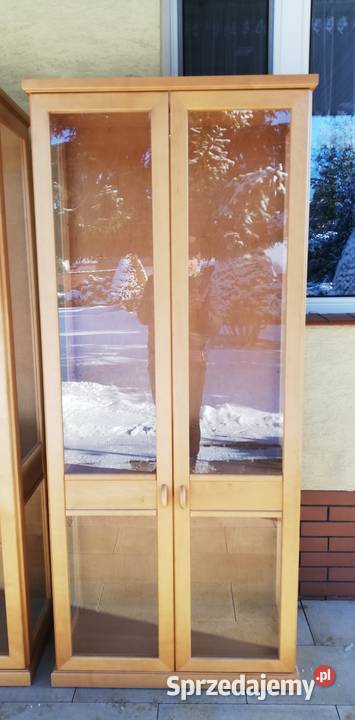 Witryna drewniana bukowa szafka szafa półki Warszawa sprzedam