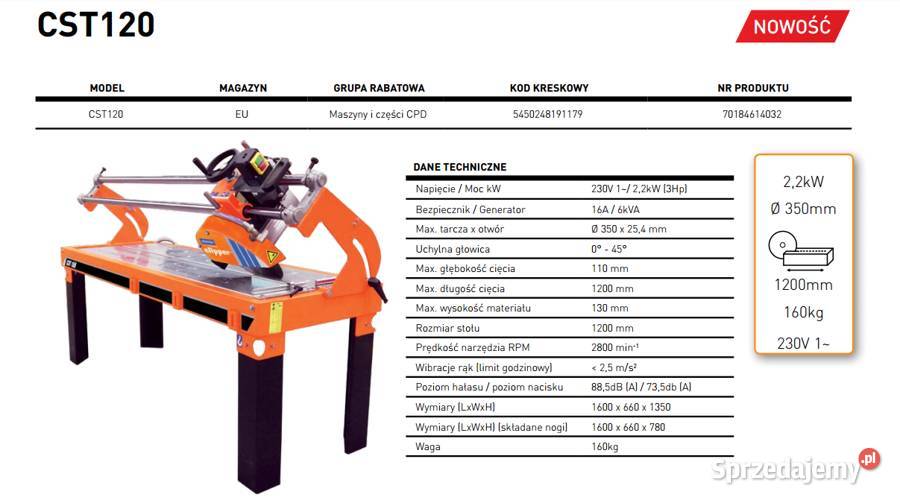 NORTON CLIPPER CST120 PIŁA PILARKA PRZECINARKA Opalenica