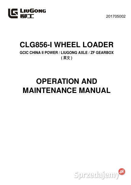 LiuGong CLG856 instrukcja obsługi naprawy Kielce