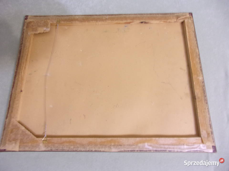 ładny stary olejny obraz Brzozowy Las rama Warszawa