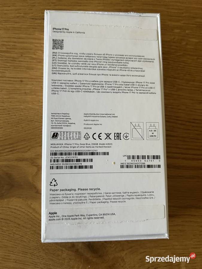 iPhone 17 pro 256 blue Apple / iPhone Łódź sprzedam