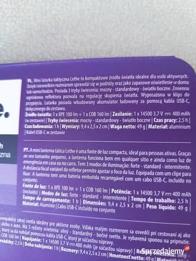 Mini latarka taktyczna LED zoom światło boczne Latarki i oświetlenie opolskie Kędzierzyn-Koźle