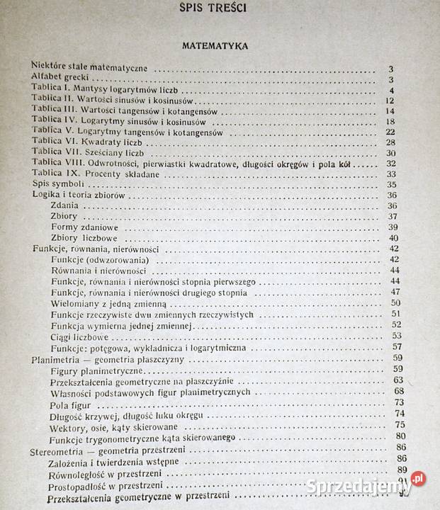 Tablice matematyczne fizyczne chemiczne Chełm sprzedam
