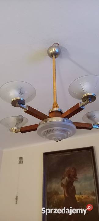 Pięcioramienny żyrandol w stylu Art Deco łódzkie Skierniewice sprzedam