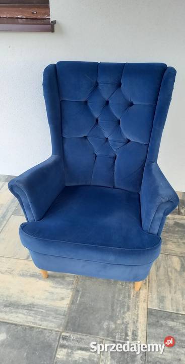 Fotel wypoczynkowy Uszak granatowy Małkinia Górna sprzedam
