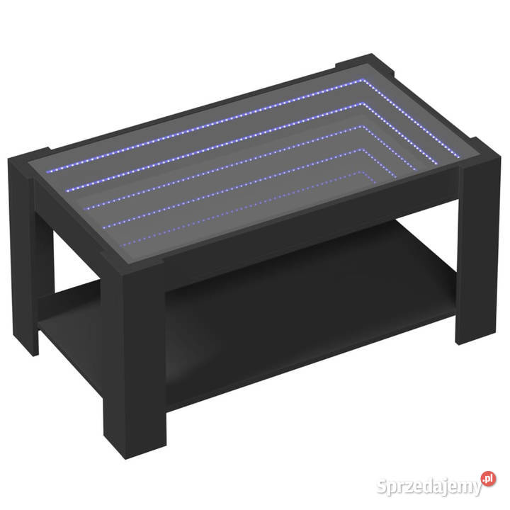 Stolik kawowy z LED czarny 93x53x45 materiał Warszawa