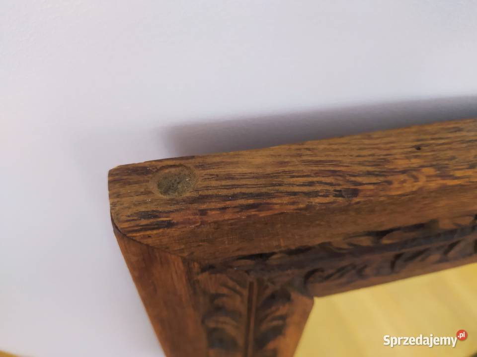 stare lustro dębowe w ramie szafie