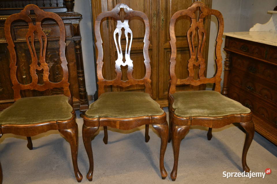 krzesła barokowe. 4 szt . orzech .