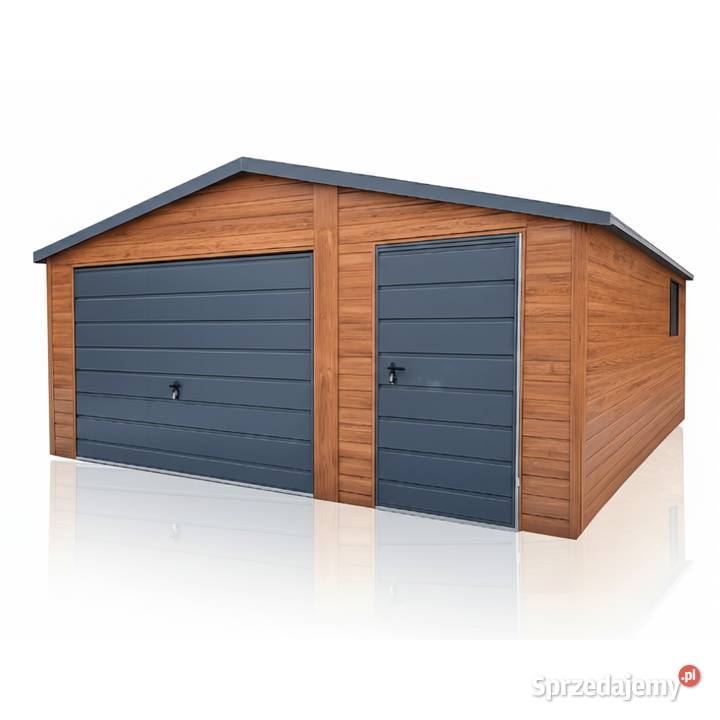 Garaż Blaszany 5x6 Drewnopodobny Złoty Dąb śląskie Bytom