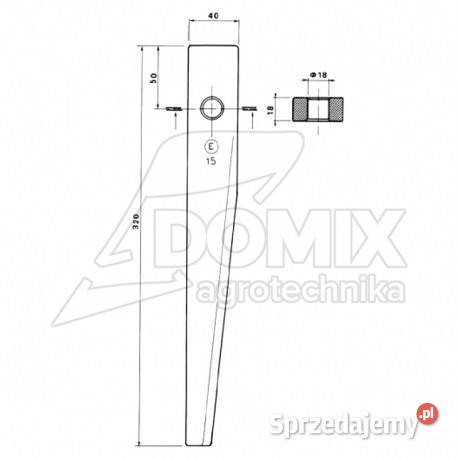 Ząb brony Kuhn 40x18 mm 52503700 52503800 Kawnice sprzedam