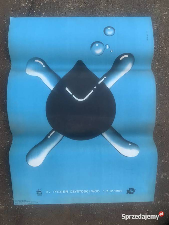 Plakat Tydzień czystości wód 1981 Łowicz