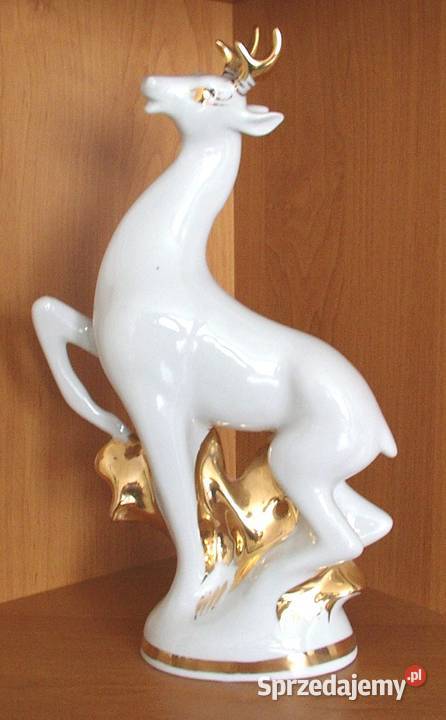 figurka dużego jelenia z porcelany 33