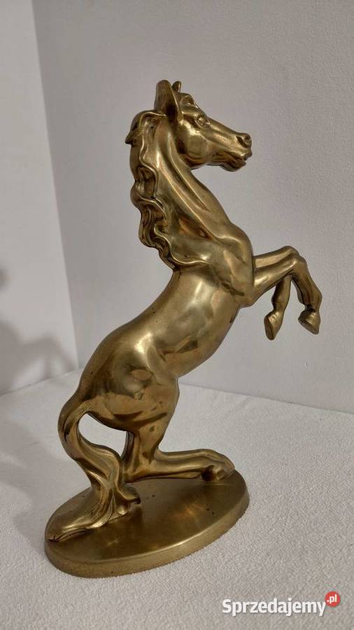 Duża Figura Konia z mosiądzu Krzykawa